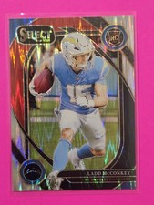 2024 Panini Select - Club Level Ladd McConkey #268 Black & Red Shock Prizm (RC)