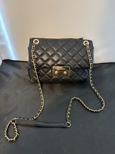 Michael KORS Sloan Quilted Blue Denim Shoulde...