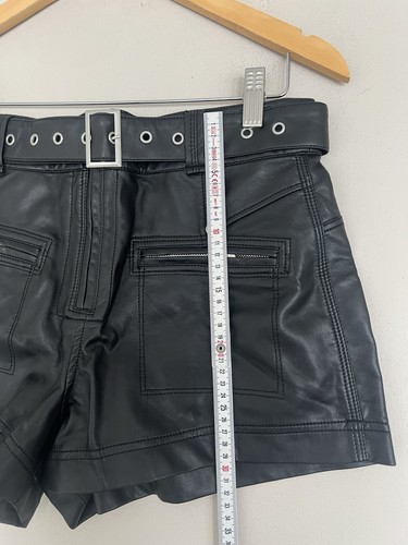 Free People Faux Leather black Shorts Black Size US 8 UK 12 W30 - Picture 4 of 9