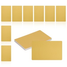 25Pcs Metal Business Card Blanks,1/64" Thick 3.4x2" Gold Aluminum Laser