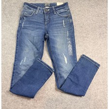 Justice Super Skinny Mid Rise Jeans Girls Size 10 Dark Wash Stretch
