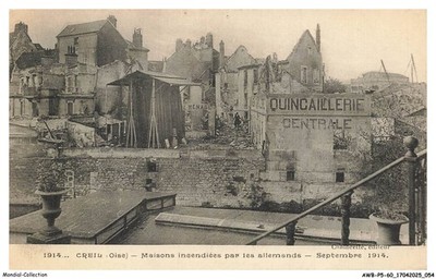 AWBP5-0300-60 - Creil - Häuser Brannte durch Die Deutschen - September 1914