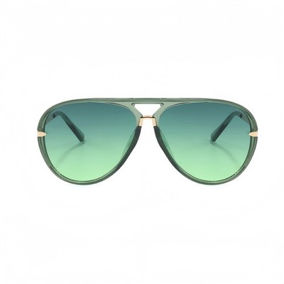 Retro Simple Large Frame Green Women's Fashion Design Sunglasses
