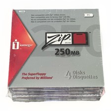NEW 4 Pack iomega Zip Brand 250MB 11066 Brand New Sealed