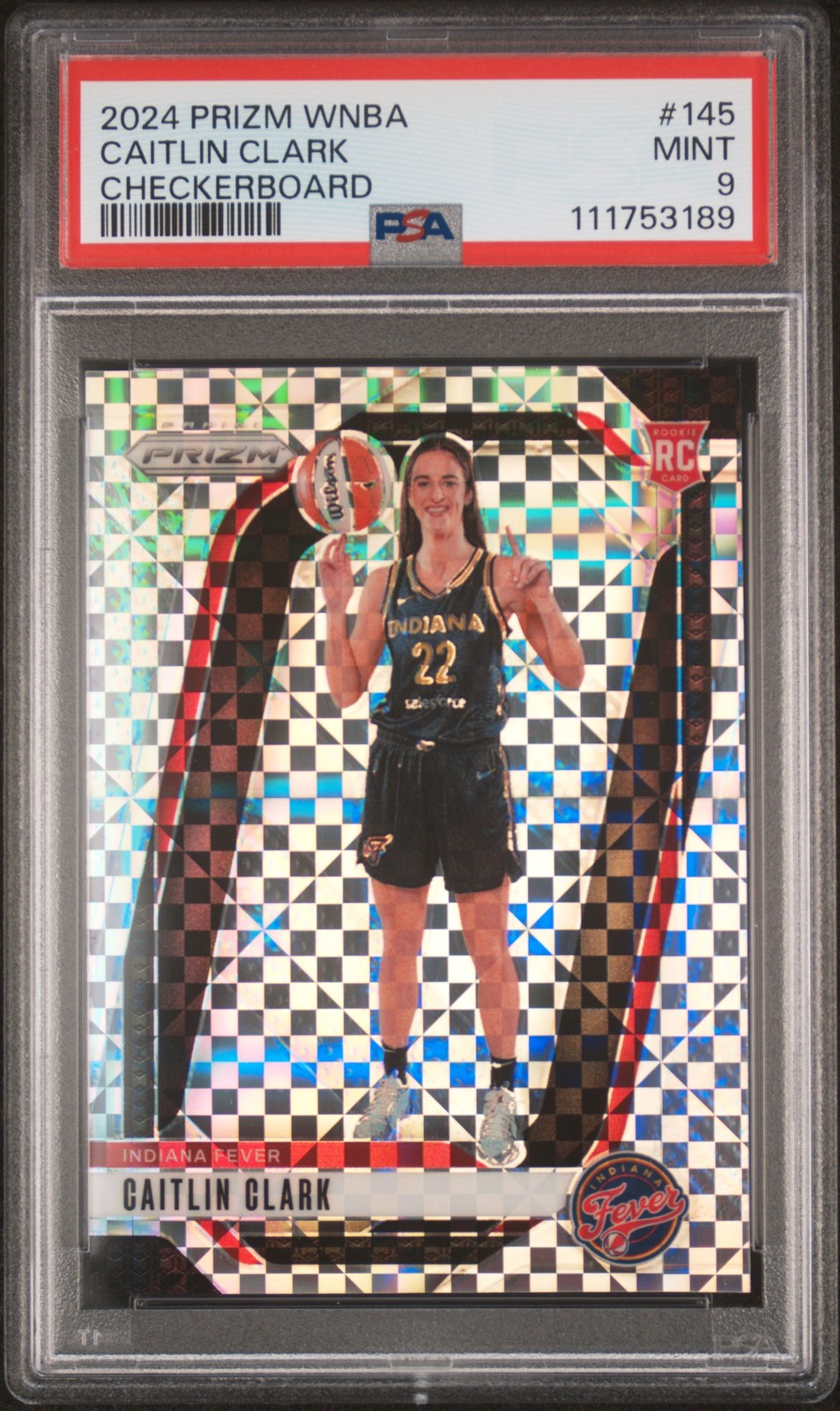 2024 Panini Prizm Wnba #145 Caitlin Clark Checkerboard PSA 9