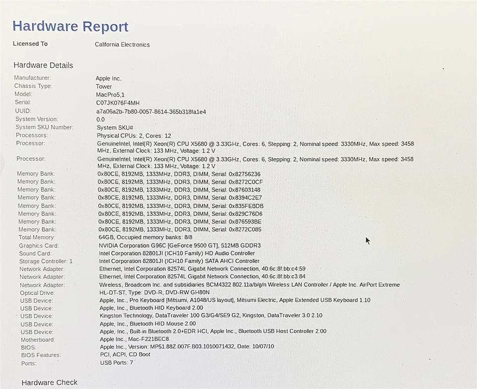 Apple MacPro 5,1 A1289 EMC2629 2012 2* Intel Xeon X5680 3.33GHZ 64GB RAM NO HDD - Image 2 of 4