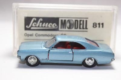 CCA708, Alter Schuco Opel Commodore GS in hellblau metallic 70er J. TOP OVP 1:66