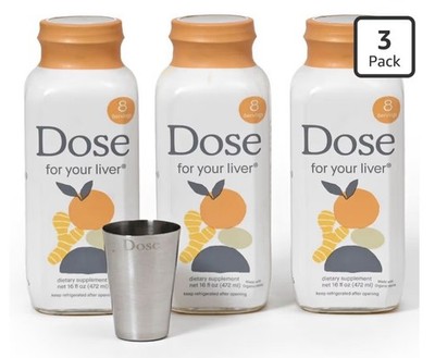 Dose for Your Liver Cleanse Detox & Repair, 16oz Bottle, 3 Pack (Open Box)