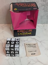 RARE 80s Rubiks Cube Perpetual Calendar Black...