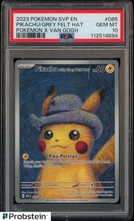 Pokemon Pikachu with Grey Felt Hat Van Gogh 085 Promo PSA 10 Graded GEM MINT