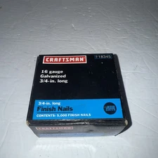 New. CRAFTSMAN Finish Nails, 16 Gauge Galvanized 3/4 Inch Long  (9 18345) 5,000