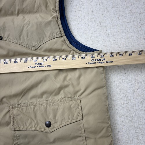 VINTAGE Lee Storm Rider Vest Mens X- Large Tan Blue Puffer Made USA 70-80s - Picture 4 of 7
