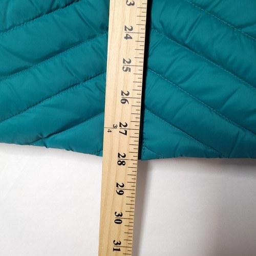 Talbots Puffer Vest Womens Large Teal Down Fill Full Zip - Picture 6 of 10