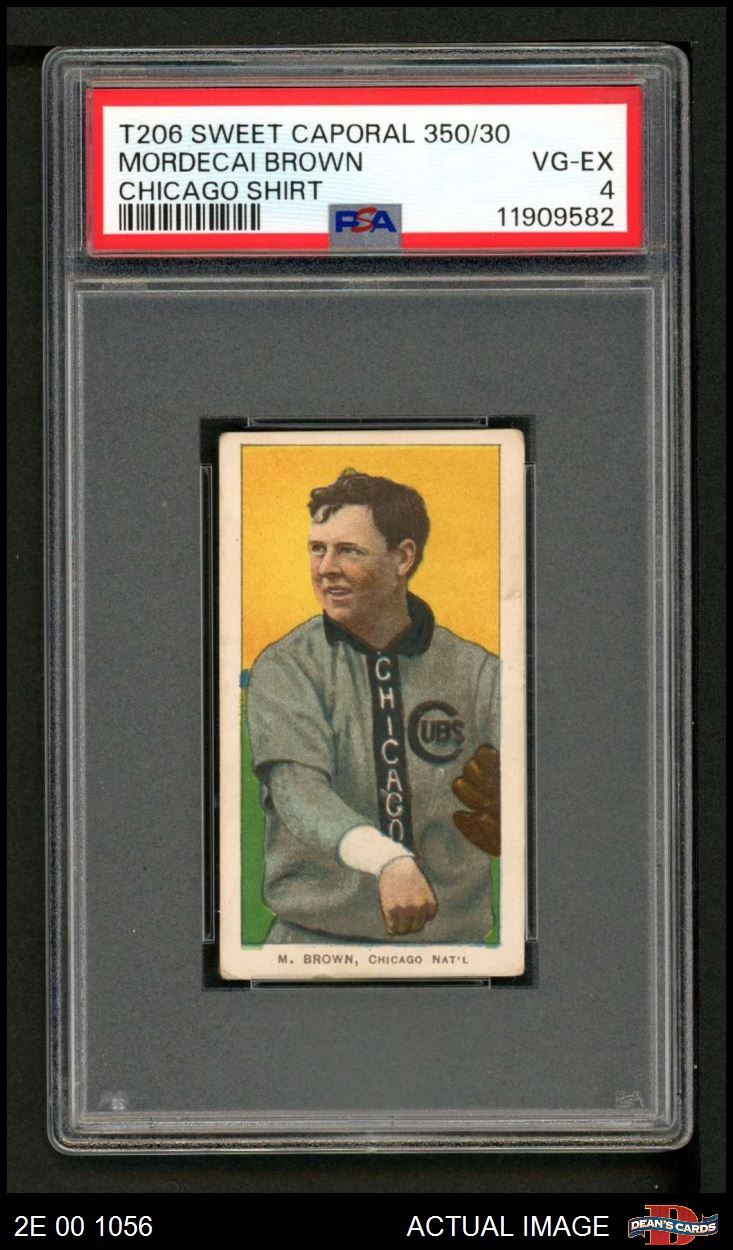 1909 T206 Mordecai Brown Chicago Cubs HOF VARIATION PSA 4 - VG/EX