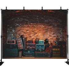Platform 9 Train Station Backdrop Wizard School Brown Black Brick Wall 5X3FT