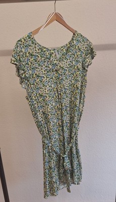 Sommerkleid, Blumenmotive, Gr. L, Ärmellos, V-Ausschnitt, Länge ca. 1 m