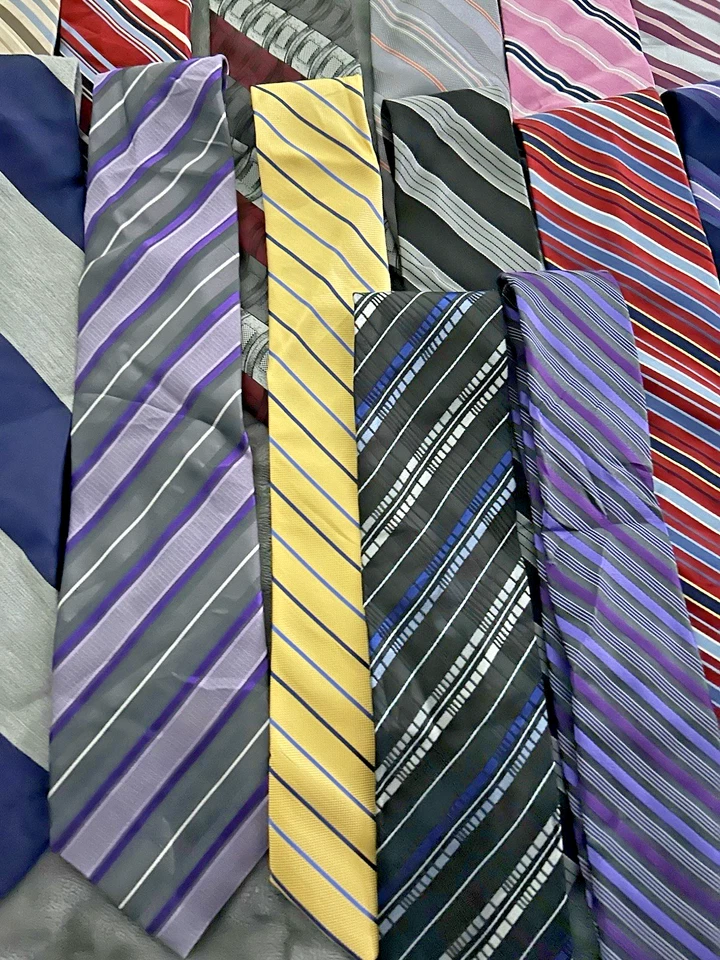 批量 21 件 男式领带 混合条纹 多色 Hilfiger J Abboud More Wear 被子 — 第 4/4 张图片