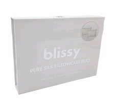 Set of 2 Blissy Nordstrom Queen Size Standard Off White Striped Silk Pillowcase