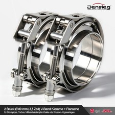 Densieg 2x Edelstahl V Band Schelle Flange Ro...