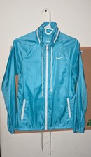 Vintage Nike Women's S Vibrant Teal Blue Multi-Pocket Hooded Windbreaker Jacket