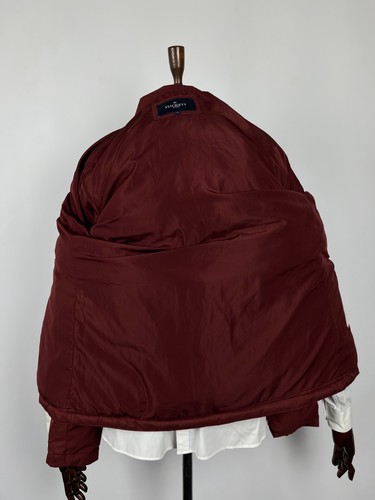 Hackett London Uomo Classico Puffer Jacket con Cappuccio Borgogna Impermeabile M - Foto 14 di 20