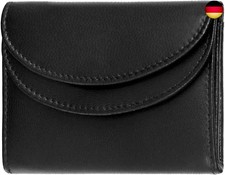 Fa.Volmer ® RFID Minibörse aus Echt-Leder - Kleine Geldbörse in schwarz mit Hi