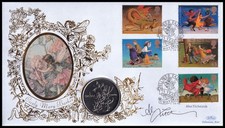 ALAN TITCHMARSH Signed 1998 GB Magical Worlds IOM Flower Fairy Crown Coin FDC