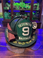 Vintage Leather Fire Helmet Cairns Eagle Freeport NY St. Patricks Day Parade