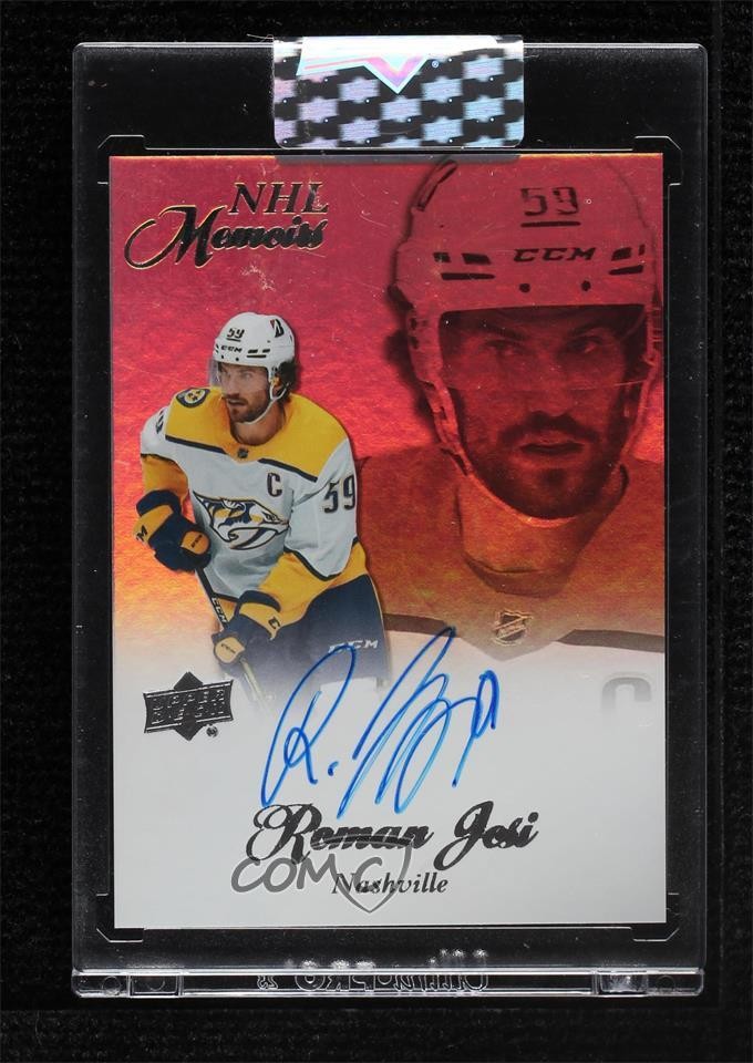 Roman Josi #M-RJ Hockey Cards 2020 Upper Deck Clear Cut NHL Memoirs Autographs trading card — raw and PSA graded price guide