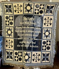 Sisters Woven Throw Blanket with Inspirational Quote