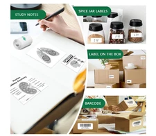 10 Rolls Thermal Paper Refill (5 Sticker/5 Receipt) for Mini Bluetooth Printer