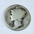 1916-P LIBERTY MERCURY 90% SILVER DIME CIRCULATED COIN #5297