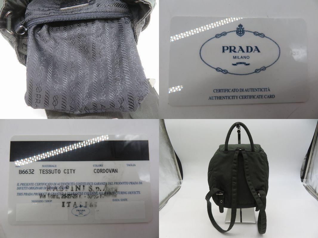 PRADA Backpack Tessuto Green Triangle Logo with Guarantee Card from japan thumbnail 8