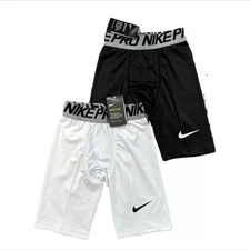 Nike PRO Men's Dri-Fit Compression Shorts Gym Running - Black/White