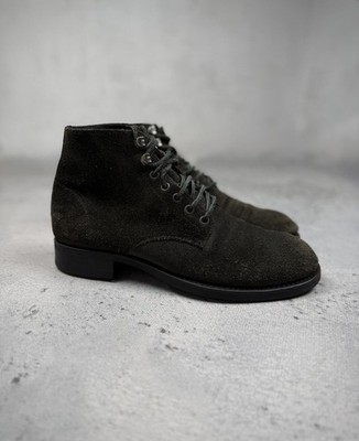 Dsquared2 Dark Green Suede Lace Up Boots Rugged Military lux