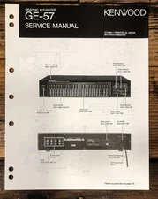 Kenwood GE-57 Graphic Equalizer Service Manual *Original*