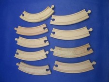 Brio or Thomas Wood Train Tracks     6" 9-Pc Curved 282
