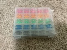 20 Plastic Rainbow Colored bobbins lot