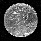1943 Walking Liberty, silver Half-dollar, circulated, ungraded