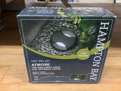 Hampton Bay Atmore LED Well Deck Light Low Voltage Black 150 Lumens