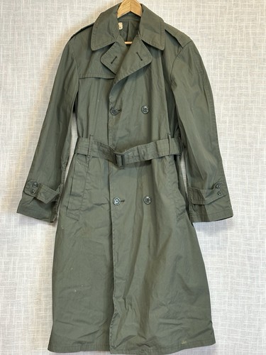 VTG Military Raincoat Quarpel Army Green 274 Trench Coat USA Sz MENS 36L - Picture 12 of 12