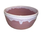 Hull Pottery Crestone Pink White Drip Glaze 1950's  7" x 4" Vintage Mixing Bowl