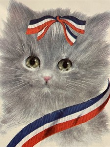 1970 Vintage NORCROSS Cat Stand Up Desk Calendar Kittens Holidays