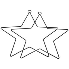 10 Inch Dream Catcher Rings, 2 Pcs Star Shape Macrame Wreath Hoop, Black