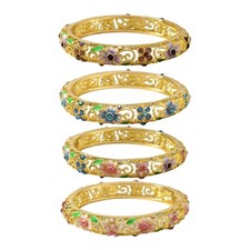 Ethnic Styles Enamel Four Leaf Clovers Bracelet For Women Portable Designs