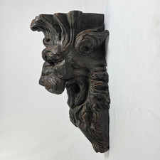 Chinese Garden Lion Head Wall Corbel Brown Cast Resin Architectural Element