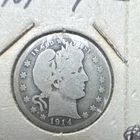 1914 Barber Quarter Dollar Silver Philadelphia Mint Circulated US Coin