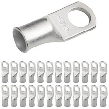 SELTERM 25pcs 2 AWG 3/8 Stud Marine Grade Tinned Copper Battery Cable Lugs, 2...