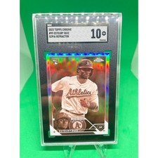 Esteury Ruiz Sepia Refractor RC 2023 Topps Chrome Oakland Athletics #99 SGC 10