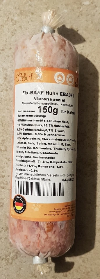 29x eBarf Huhn Nierenspezialmenü Fix-BARF f. Katzen bei Niereninsuffizienz (CNI) - Bild 2 von 3